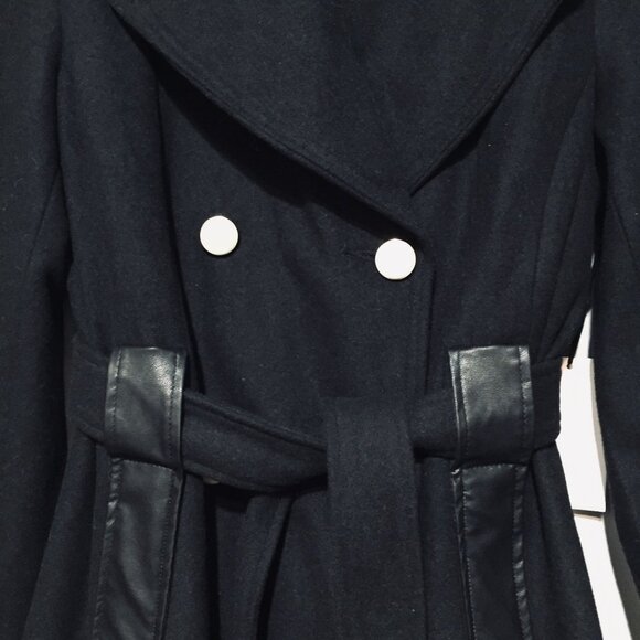 Womens Double Breasted Wool Coat Alpine Swiss Black Size Medium - Picture 4 of 10